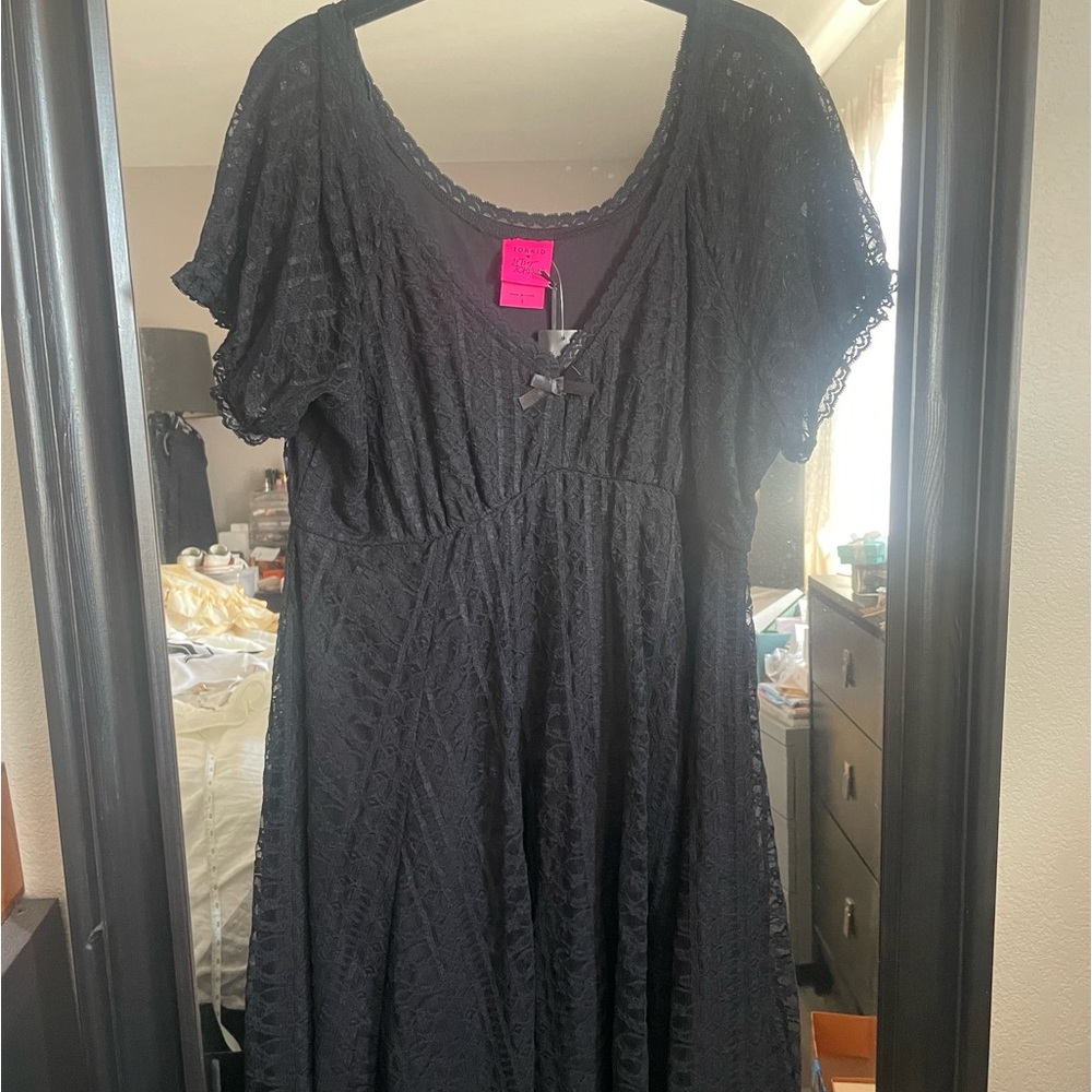 NWT Betsy johnson for Torrid lace skater dress black (size: 1)